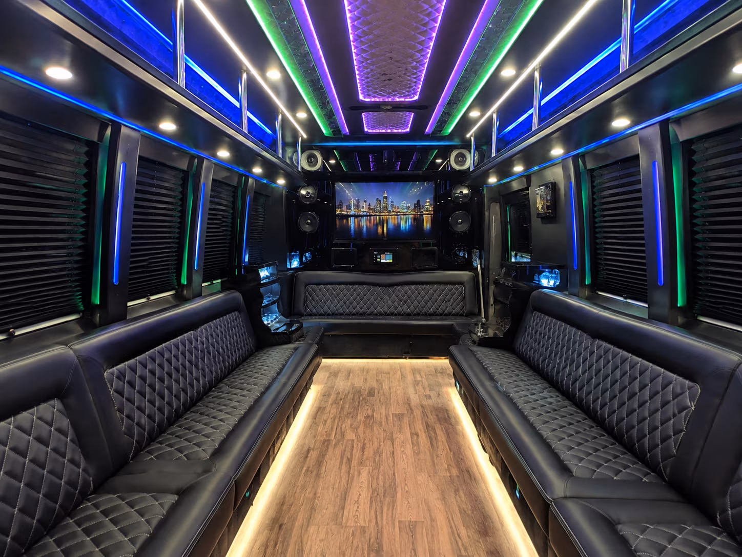 jackson 25 passenger party bus interior