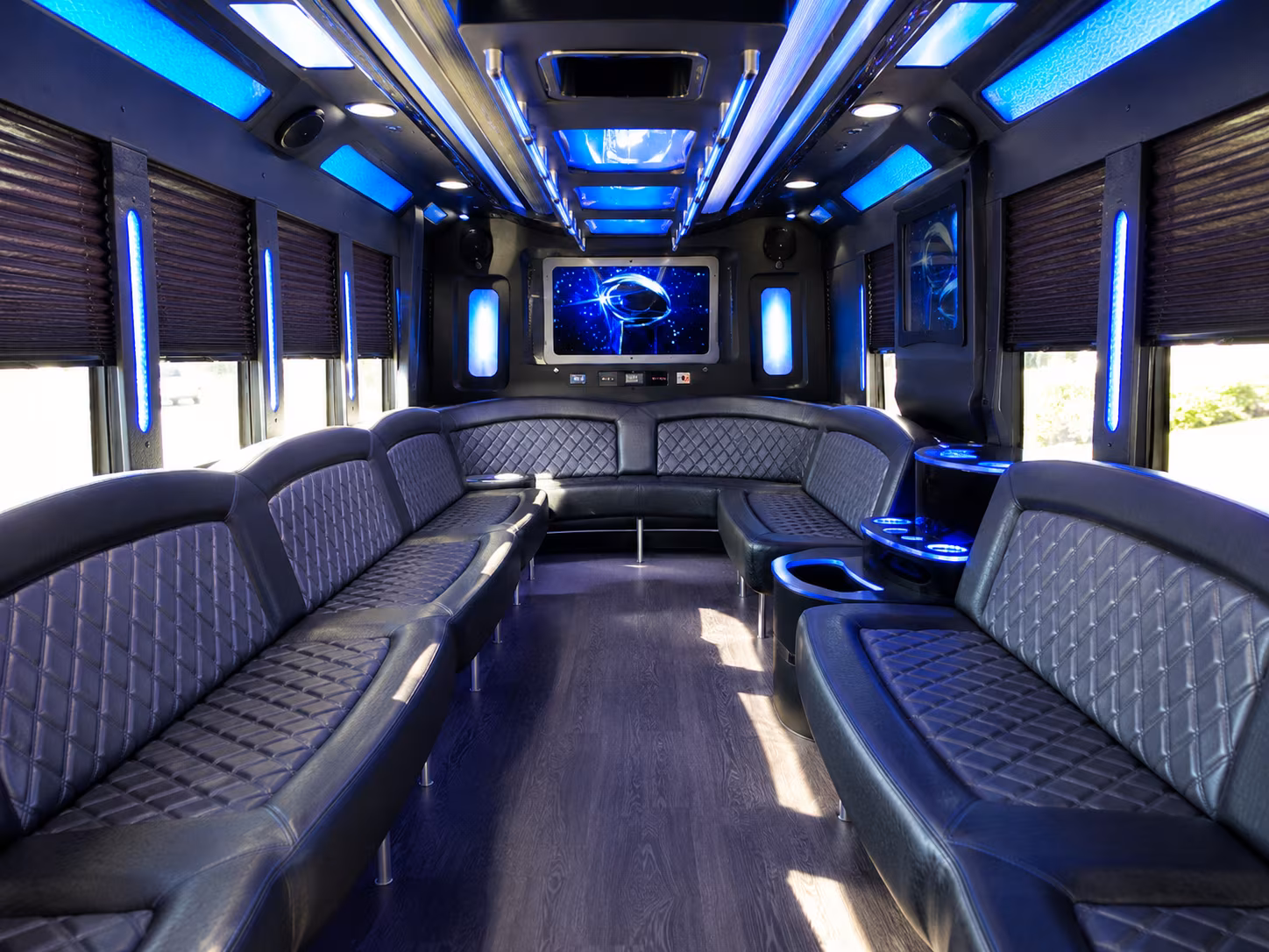 jackson 28 passenger party bus inside