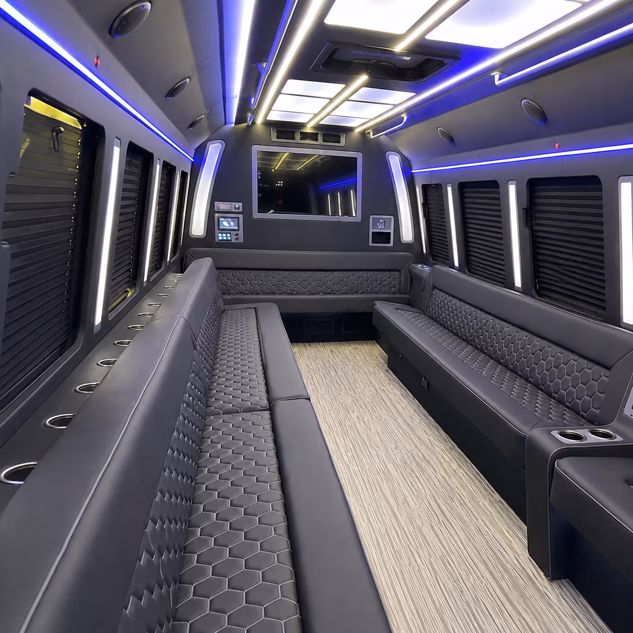 jackson 40 passenger party bus inside