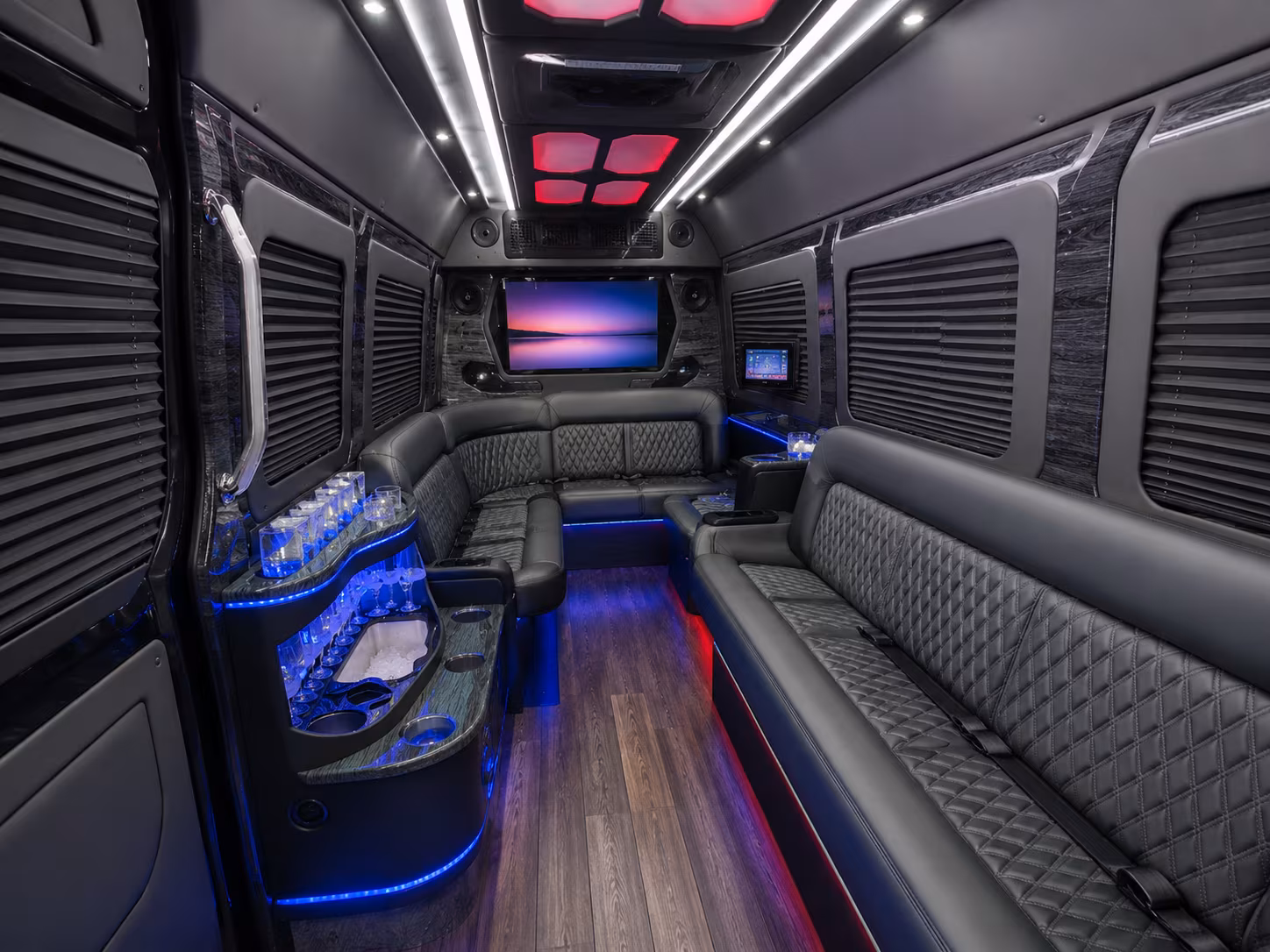 jackson 40 passenger party bus interior
