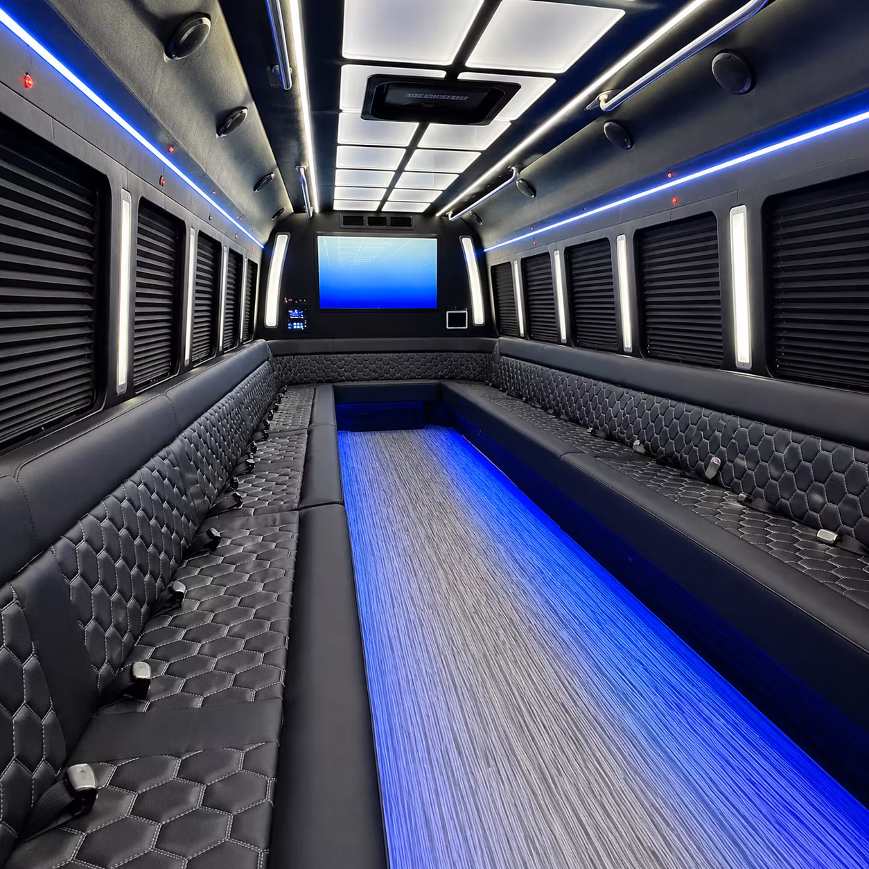 jackson 50 passenger party bus inside
