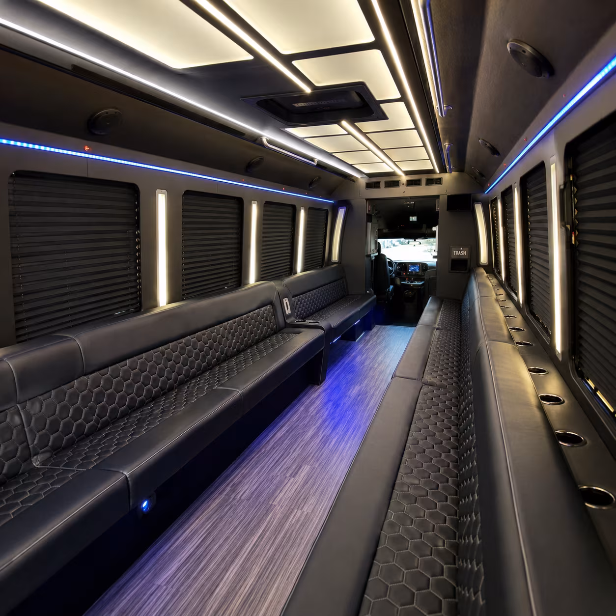 jackson party bus rental interior